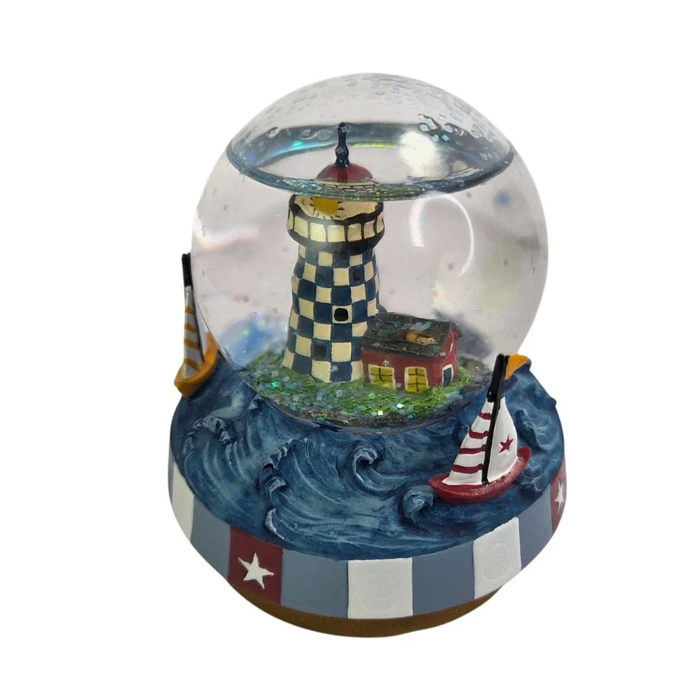 Yankee Candle Jar Topper Lighthouse Glitter Stars Globe Nautical Sailboats Blue